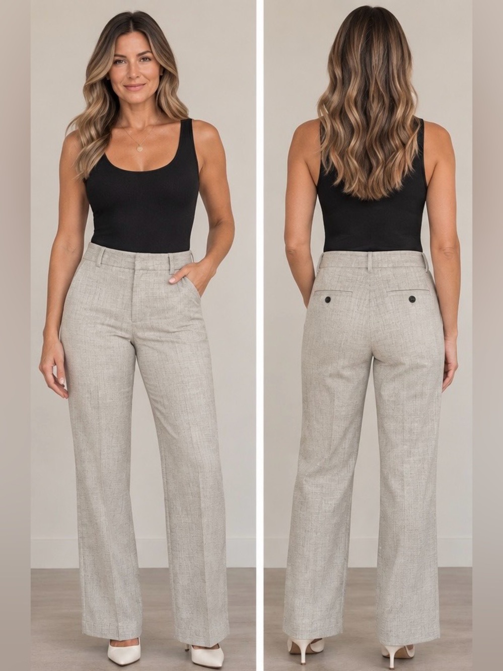 Banana Republic Logan mid rise straight pant grey 2